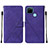 Leather Case Stands Flip Cover Holder Y01B for Realme C21Y Purple