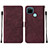 Leather Case Stands Flip Cover Holder Y01B for Realme C21Y Red