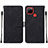 Leather Case Stands Flip Cover Holder Y01B for Realme C25 Black