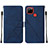 Leather Case Stands Flip Cover Holder Y01B for Realme C25 Blue