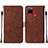 Leather Case Stands Flip Cover Holder Y01B for Realme C25S Brown