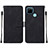 Leather Case Stands Flip Cover Holder Y01B for Realme C25Y India Black