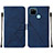 Leather Case Stands Flip Cover Holder Y01B for Realme C25Y India Blue