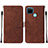 Leather Case Stands Flip Cover Holder Y01B for Realme C25Y India Brown