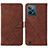 Leather Case Stands Flip Cover Holder Y01B for Realme C31 Brown