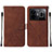 Leather Case Stands Flip Cover Holder Y01B for Realme GT Neo5 240W 5G Brown