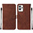 Leather Case Stands Flip Cover Holder Y01B for Realme GT2 Pro 5G Brown