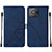 Leather Case Stands Flip Cover Holder Y01B for Realme Narzo 50A Blue