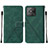 Leather Case Stands Flip Cover Holder Y01B for Realme Narzo 50A Green