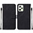 Leather Case Stands Flip Cover Holder Y01B for Realme Narzo 50A Prime Black