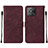 Leather Case Stands Flip Cover Holder Y01B for Realme Narzo 50A Red