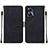 Leather Case Stands Flip Cover Holder Y01B for Realme Narzo N55 Black