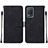 Leather Case Stands Flip Cover Holder Y01B for Realme Q3 5G Black