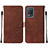 Leather Case Stands Flip Cover Holder Y01B for Realme Q3 5G Brown