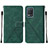 Leather Case Stands Flip Cover Holder Y01B for Realme Q3 5G Green