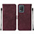 Leather Case Stands Flip Cover Holder Y01B for Realme Q3 5G Red