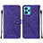 Leather Case Stands Flip Cover Holder Y01B for Realme Q5 5G Purple