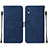 Leather Case Stands Flip Cover Holder Y01B for Samsung Galaxy A02 Blue