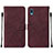 Leather Case Stands Flip Cover Holder Y01B for Samsung Galaxy A02 Red Wine