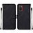 Leather Case Stands Flip Cover Holder Y01B for Samsung Galaxy A02s Black