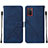 Leather Case Stands Flip Cover Holder Y01B for Samsung Galaxy A02s Blue