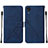 Leather Case Stands Flip Cover Holder Y01B for Samsung Galaxy A03 Core Blue