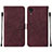 Leather Case Stands Flip Cover Holder Y01B for Samsung Galaxy A03 Core Red Wine