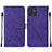 Leather Case Stands Flip Cover Holder Y01B for Samsung Galaxy A03 Purple