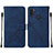 Leather Case Stands Flip Cover Holder Y01B for Samsung Galaxy A11 Blue