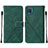 Leather Case Stands Flip Cover Holder Y01B for Samsung Galaxy A12 5G Green