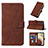 Leather Case Stands Flip Cover Holder Y01B for Samsung Galaxy A12