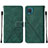 Leather Case Stands Flip Cover Holder Y01B for Samsung Galaxy A12 Green