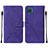 Leather Case Stands Flip Cover Holder Y01B for Samsung Galaxy A12 Purple