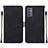 Leather Case Stands Flip Cover Holder Y01B for Samsung Galaxy A15 4G Black