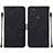 Leather Case Stands Flip Cover Holder Y01B for Samsung Galaxy A21s Black