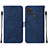 Leather Case Stands Flip Cover Holder Y01B for Samsung Galaxy A21s Blue