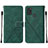 Leather Case Stands Flip Cover Holder Y01B for Samsung Galaxy A21s Green