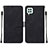 Leather Case Stands Flip Cover Holder Y01B for Samsung Galaxy A22 4G Black