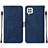 Leather Case Stands Flip Cover Holder Y01B for Samsung Galaxy A22 4G Blue