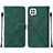 Leather Case Stands Flip Cover Holder Y01B for Samsung Galaxy A22 4G Green