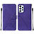 Leather Case Stands Flip Cover Holder Y01B for Samsung Galaxy A23 4G Purple