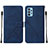 Leather Case Stands Flip Cover Holder Y01B for Samsung Galaxy A32 4G Blue