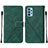 Leather Case Stands Flip Cover Holder Y01B for Samsung Galaxy A32 4G Green