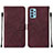 Leather Case Stands Flip Cover Holder Y01B for Samsung Galaxy A32 4G Red Wine