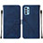 Leather Case Stands Flip Cover Holder Y01B for Samsung Galaxy A32 5G Blue