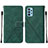 Leather Case Stands Flip Cover Holder Y01B for Samsung Galaxy A32 5G Green