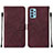 Leather Case Stands Flip Cover Holder Y01B for Samsung Galaxy A32 5G Red Wine