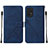 Leather Case Stands Flip Cover Holder Y01B for Samsung Galaxy A33 5G Blue