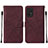 Leather Case Stands Flip Cover Holder Y01B for Samsung Galaxy A33 5G Red Wine