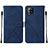 Leather Case Stands Flip Cover Holder Y01B for Samsung Galaxy A42 5G Blue